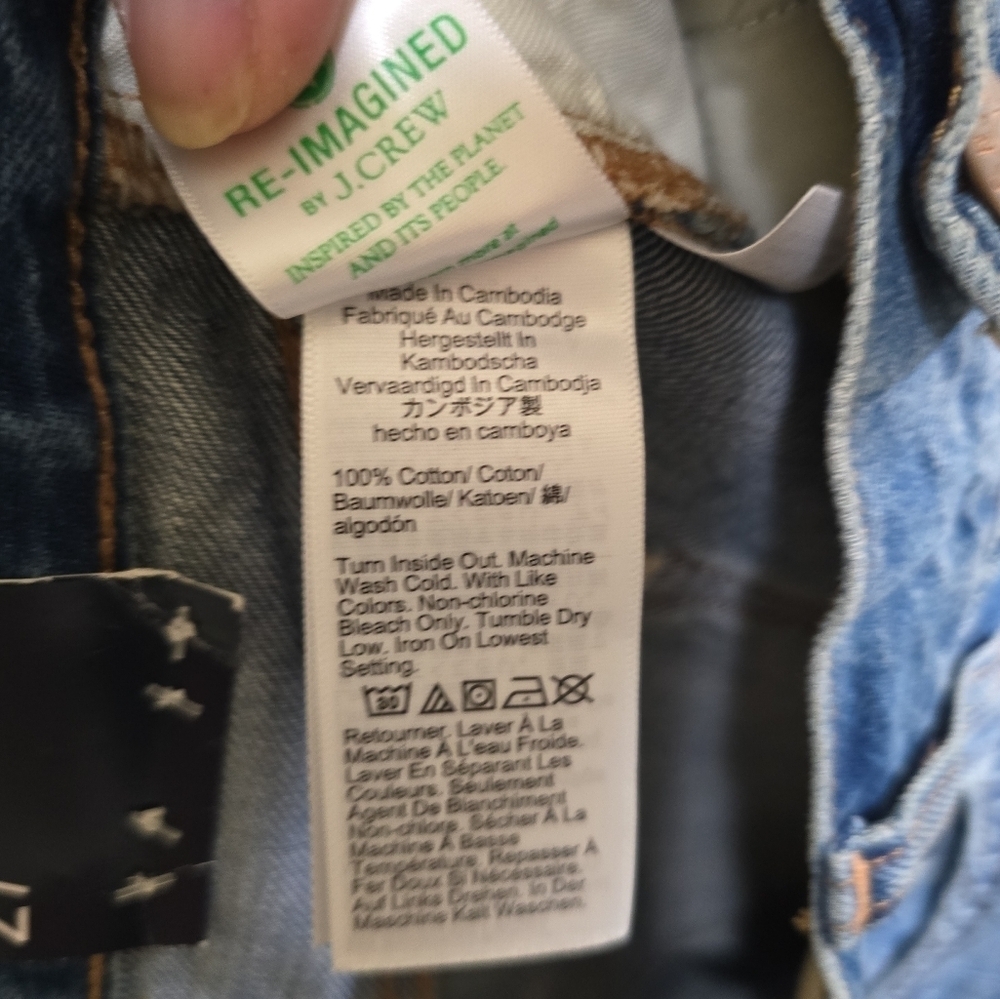 NWT J. Crew Premium Edition High Rise Straight Jeans Rigid Denim 27 Button Fly - Picture 9 of 10
